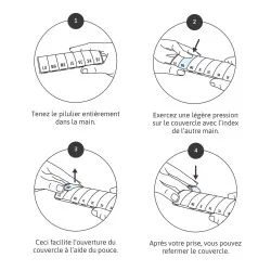 Pilulier Box7 vert avec étui noir - utilisation