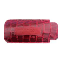 Etui de protection rouge croco pour pilulier Box 7