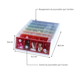RECONDITIONNE Pilulier semainier 7 jours Anabox Arc en ciel Number